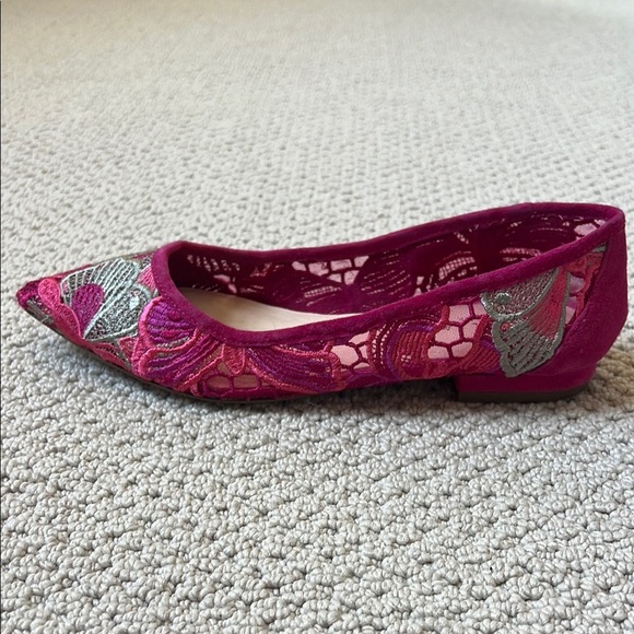 Elegant Pink Embroidered Flats by Cecelia New York - Picture 6 of 9
